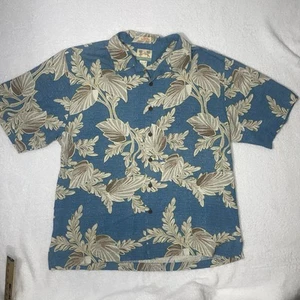 Reyn Spooner Hemd Herren Large blau Blumen Hawaii Regency Seide Jacquard Aloha - Bild 1 von 9