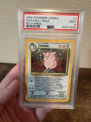 PSA 9 Mint Pokemon 1999 Unlimited Holo Clefable Jungle No Symbol Error #1 Rare! - Image 1 of 2