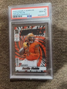 2023 Panini Clearly Donruss JUSTIN FIELDS GRIDIRON MARVELS #5 PSA 10 POP 7 - Picture 1 of 2