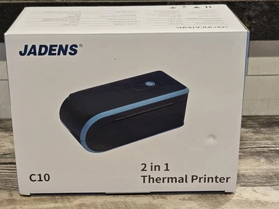 🖨️ JADENS C10 2-in-1 Thermal Label Printer – USB & Bluetooth – NEW Open Box - Image 1 of 4