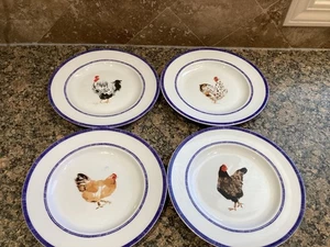 4 Stck. Martha Stewart Bauernhaus Huhn Salatteller Set Macy's Country Geschirr Posten - Bild 1 von 6