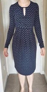 Jojo Maman Bebe Maternity Nursing Dress. Long Sleeve, Size S. Navy Pink Flowers - Picture 1 of 5