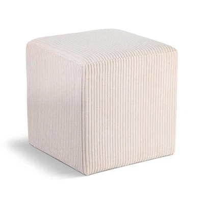 Pemberly Row Modern / Contemporary Soft Microsuede Fabric Beige Ottoman / Stool - Image 1 of 4