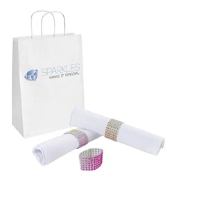 25 Rainbow Rhinestone Napkin Rings 6 Row - diamond wedding party sash holder - Picture 1 of 5