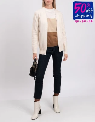 RRP€1390 JIL SANDER Open Front Cardigan DE34 US2 UK6 XS Asymmetric Medium Knit - Image 1 of 4