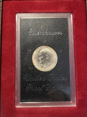 1974-S Eisenhower Proof Silver Dollar - Original US Mint Brown Box - Image 1 of 2