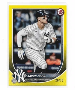 2025 Bowman Aaron Judge Yellow Parallel Card #99 26/75 - Picture 1 of 2