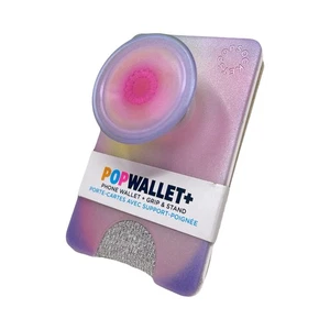 PopSockets Popwallet+ Cell Phone Wallet & Grip Stand Stick On - Aura Clear - Picture 1 of 3