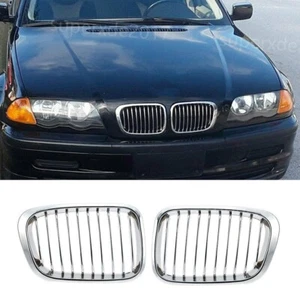 Chrom Nieren Kühlergrill Frontgrills Für BMW 3er E46 Limousine Touring 1998-2001 - Picture 1 of 8