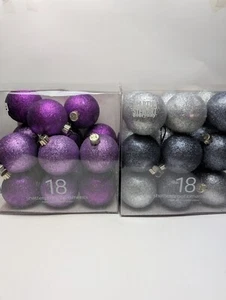 Christmas Twilight Shatterproof Ornaments Martha Stewart 2006 Silver Purple - Picture 1 of 3