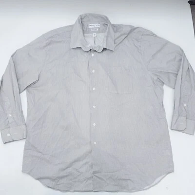 Christian Aujard Paris Dress Shirt Men's 18-18.5 2XL Gray Polka Dot Long Sleeve - Image 1 of 4