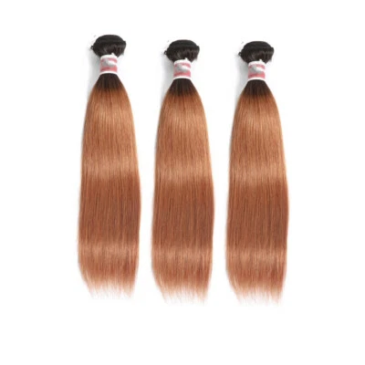 3 Bundles 1B/30 Ombre Color Silky Straight Brazilian 100% Virgin Human Hair - Imagem 1 de 2