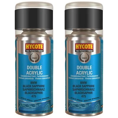 Hycote Colour Spray Paint BMW Black Sapphire (Metallic) 150ml Fast Dry x2