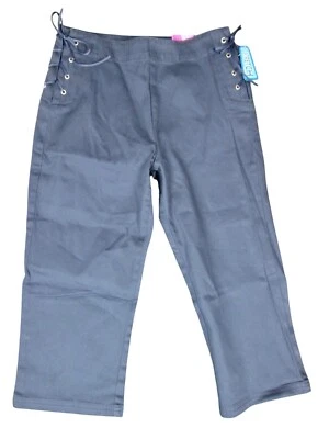 Vintage Y2K Limited Too Girls 14 Slim Women XS ? Navy Crop Capri Pants Lace Up  - Image 1 of 4