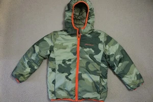 Eddie Bauer Camo Down Puffer Jacket Boys XS Full Zip Reversible - Picture 1 of 15