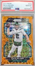 Zach Wilson New York Jets 2021 Prizm Orange Lazer Rookie Card PSA Gem Mint 10