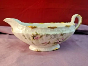 Antique Theodore Haviland Limoges France Gravy Boat Pink Roses "patent pending" - Picture 1 of 8