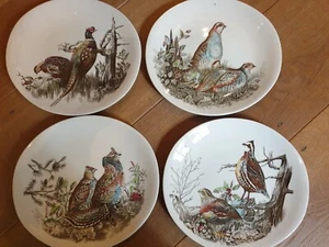 4 Vintage Johnson Brothers Game Birds Plates Grouse Quail Partridge & Pheasant - Picture 1 of 6
