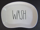 Rae Dunn Artisan Collection by Magenta White WASH Ceramic Soap Dish Wooden Base