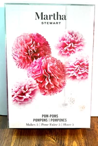 Paper Flowers Party Pom Poms Martha Stewart Hanging NIP Shower Wedding - Picture 1 of 2