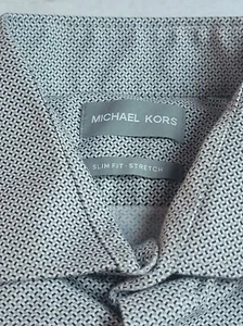 Michael Kors Dress Shirt Adult Large - Designer Slim Fit Stretch Mens L 32/33 - Picture 1 of 6