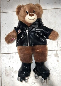 GENUINE Build A Bear Harley Davidson Faux Leather Jacket and Roller skates - Picture 1 of 8