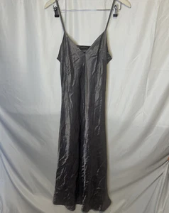 Zara Woman Premium Collection Metal Silver Strappy MIDI Dress Size Medium  - Picture 1 of 6