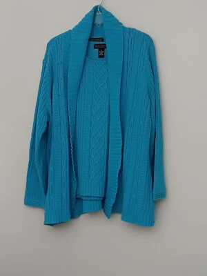 Dialogue 2 Piece Cardigan Womens Size 2X Sweater & Tank Set Cable Knit  Preowned - Image 1 of 4