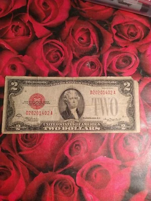 💍Series 1928D $2 Red 🔴 Valintines Day Note 🌹20201402 FEBRUARY 14 2020💑😍💝 - Image 1 of 4