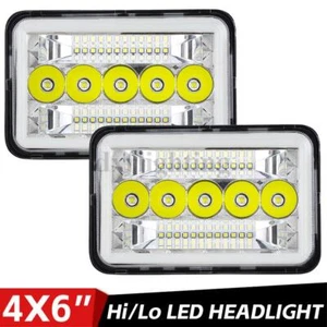 2PC 4x6" LED Headlight DRL Hi/Lo Beam White For Chevy C10 Pickup Truck 1980-1986 - Imagen 1 de 11