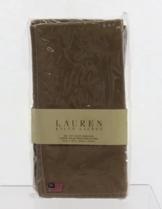 Ralph Lauren Solid Khaki Napkins 19" x 19"-Cotton-Set of Four in New NIP - Picture 1 of 5