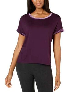 Alfani Velvet-Trim Pajama Top (Purple, S) - Picture 1 of 2