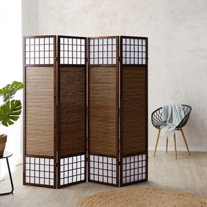 Raumteiler Trennwand Holz Paravent Sichtschutz Bambus Spanische Wand Homestyle4u - Bild 1 von 12