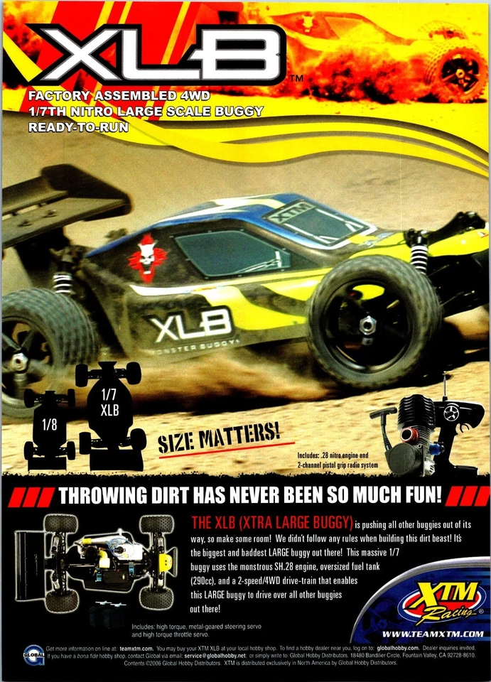 XTM 1/7 NItro XLB Print Ad Wall Art Decor 2 Speed 4WD - Image 1 of 1