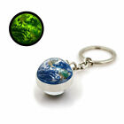 Planet Keyring Keychain Earth Double Side Glass Ball Car Keyfob Glow In The Dark