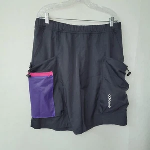 Adidas Original G Outdoor Cargo Short Mens XL Black Baggy Streetwear Hip Hop - Picture 1 of 12