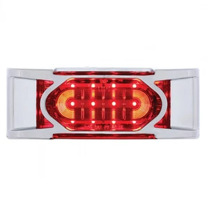 16 LED Reflector Clearance/Marker Light w/ Chrome Bezel - Red LED/Red Lens - Bild 1 von 5