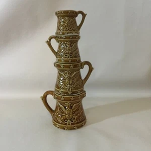 Vintage Japanese Ceramic Star and Eagle Measuring Cup Set of 4 GUC - Picture 1 of 4