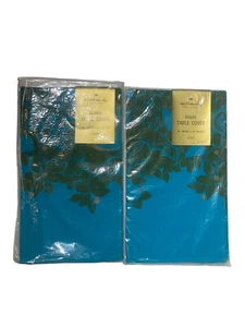 2 fundas de mesa de papel distintivo vintage 44"" x 44"" de pera azul brillante - Imagen 1 de 9