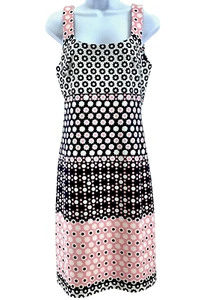 Vestido Floral Karl Lagerfeld Paris Para Mujer Talla 6 Sin Mangas Azul Marino Rosa Margarita Años 70 - Imagen 1 de 11