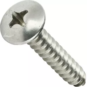 #12 Truss Head Sheet Metal Screws Self Tap Phillips Stainless Steel All Sizes - Picture 1 of 54