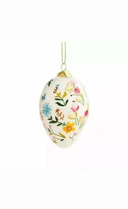 Li Bien, 2020, Springtime Floral Easter Egg Glass Ornament, NIB - Picture 1 of 1