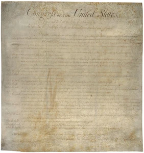 Cartel de la Declaración de Derechos de la Constitución de los Estados Unidos de 1789 24x25 - Imagen 1 de 1