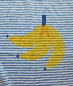 NWT HANNA ANDERSSON BANANA BLUE STRIPE RELAXED FIT GRAPHIC TEE SHIRT 130 8 - Picture 1 of 4