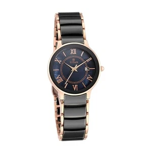 Reloj para mujer Titan cerámica analógico esfera negra -NL95016WD01 / NL95016WD01/NP95016 - Imagen 1 de 6