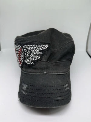 Olive & Pique Bling Rhinestone Baseball Wings Studded Cadet Cap Hat Adjustable  - Image 1 of 4