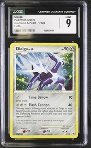 2007 Pokemon Diamond & Pearl Dialga Holo Rare 1/130 SWIRL CGC 9 - Picture 1 of 2