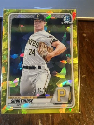 Aaron Shortridge 2020 Bowman Draft Chrome Sapphire Yellow Refractor RC /99 - Image 1 of 4