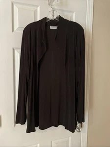 Chicos Travelers women Gorgeous Black Open Front Beautiful Cardigan Sz 3 - Picture 1 of 3