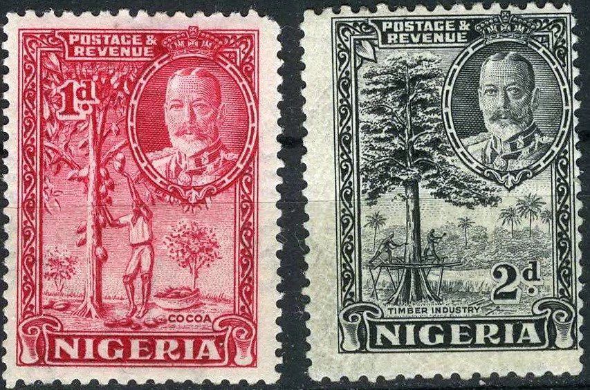 Nigeria 1936 King George Island Scenes MH (SC# 38, 40) Foto 1 de 1